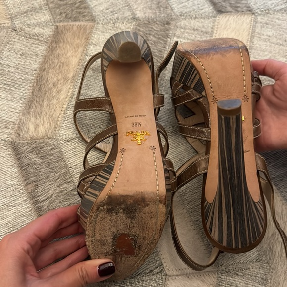 Prada brown platform sandals size 39,5 - Picture 3 of 3